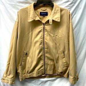 Ralph Lauren polo zip front lined kaki jacket men sz xl